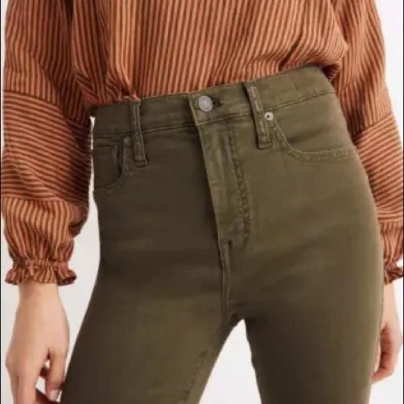 Madewell 10" High-Rise Skinny Jeans, Color Olive Wash Size 28 - Picture 2 of 15